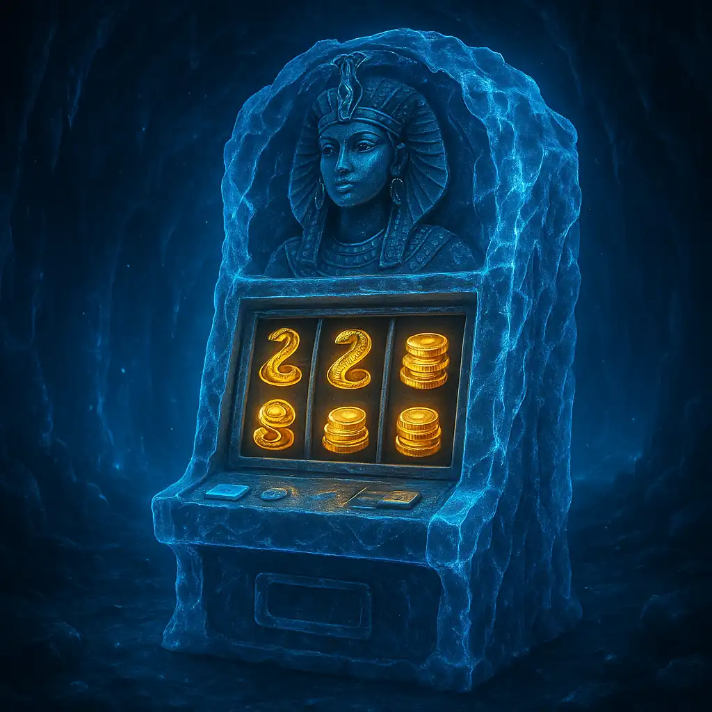 The Asp of Cleopatra pokie machine glowing inside the 24Magic cave