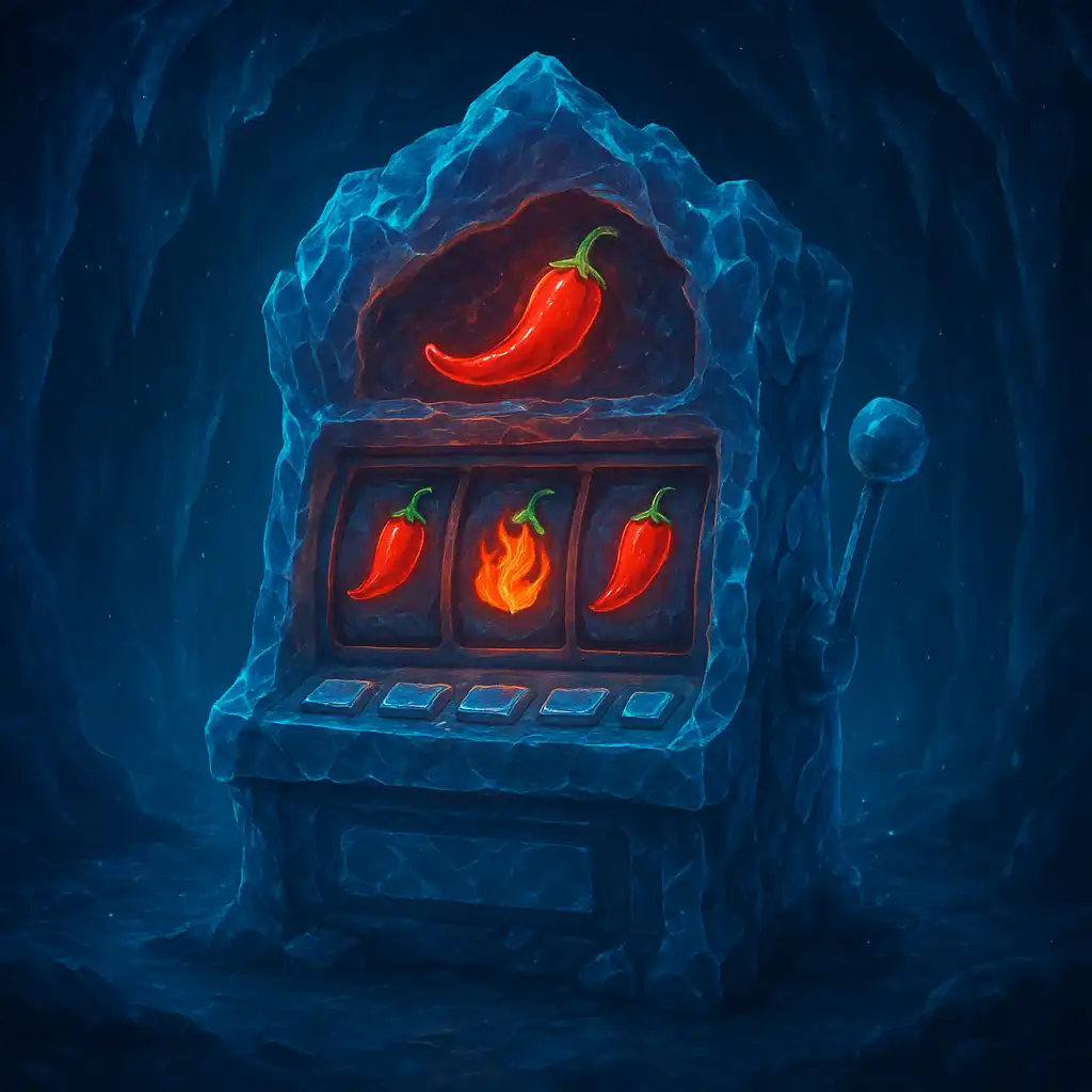 Chilli Heat Spicy Spins pokie machine glowing inside the 24Magic cave