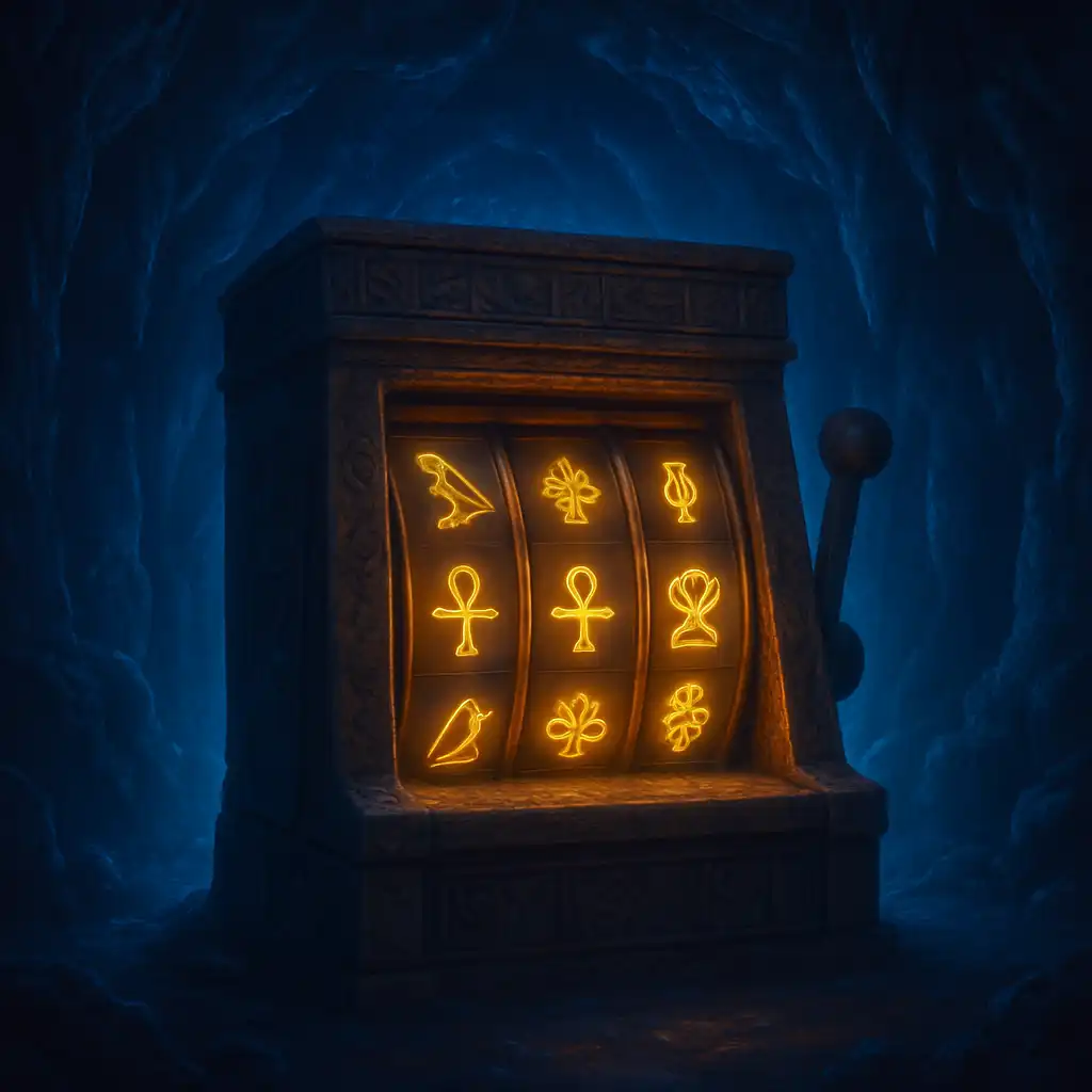 Ramses Book pokie machine glowing inside the 24Magic cave
